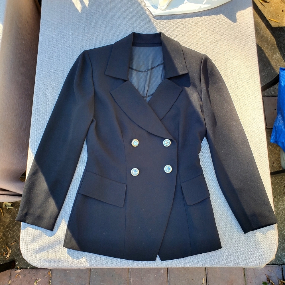 3/$50 Joseph Ribkoff Elegant Black Double-Breasted Women's Blazer